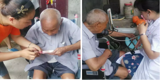 志愿者酷暑慰问   情暖抗战老兵
